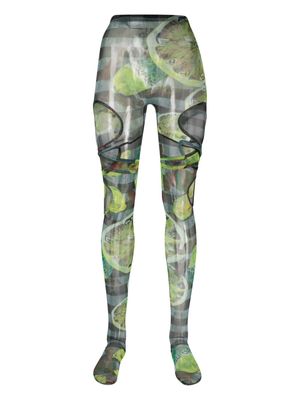 Ottolinger lemon print leggings - Green