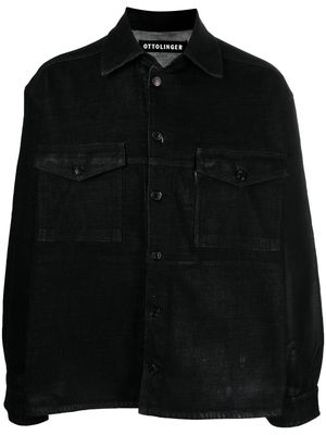 Ottolinger logo-patch oversize denim shirt - Black