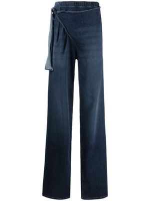 Ottolinger logo-patch wraparound wide-leg jeans - Blue