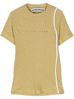 Ottolinger logo-print lurex-detail top - Gold