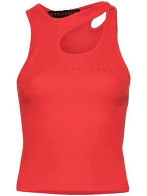 Ottolinger logo-printed ribbed top - Red