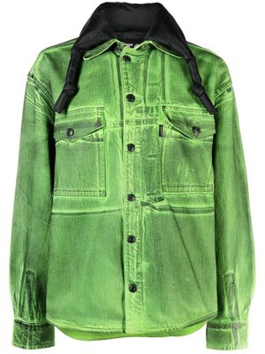 Ottolinger oversized puffer-collar shirt - Green