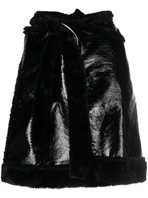 Ottolinger patent-finish A-line skirt - Black