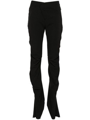 Ottolinger pinstripe draped flared trousers - BLACK PINSTRIPE