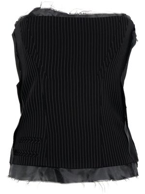 Ottolinger pinstriped deconstructed corset top - Black