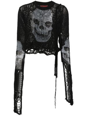 Ottolinger skull-print distressed jumper - Black