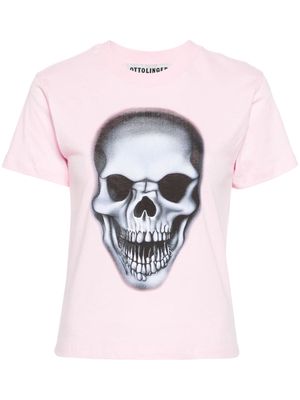 Ottolinger skull-print organic cotton T-shirt - Pink