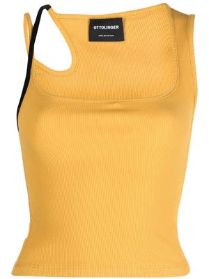 Ottolinger strap-detailed rib knit tank top - Yellow