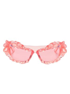 Ottolinger twist-detail oversize-frame sunglasses - Pink