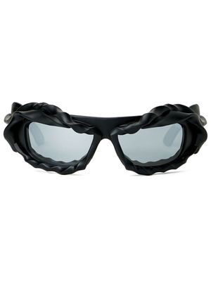 Ottolinger Twisted rectangle-frame sunglasses - Black