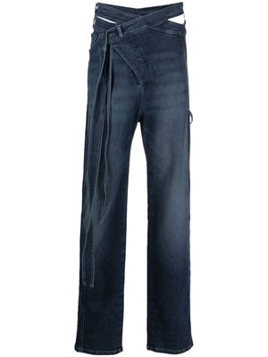 Ottolinger wrap-style cut-out straight-leg jeans - Blue
