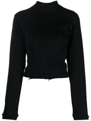 Ottolinger zip-detail organic cotton top - Black