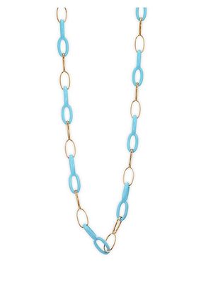 Ottovolante 18K Rose Gold & Rebuilt Turquoise Long Chain Necklace