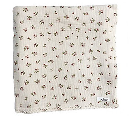 Oubon Baby Pink Floral Cotton Muslin Swaddle