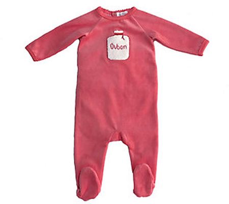 Oubon Baby Terry Embroidered Coral Velour One P ece