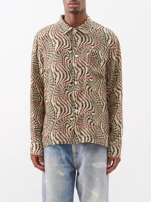 Our Legacy - Abstract-print Linen Shirt - Mens - Multi