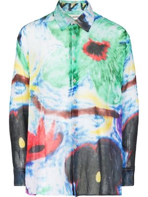 Our Legacy abstract-print long-sleeve shirt - Green