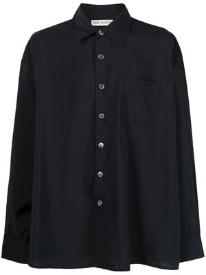 OUR LEGACY Borrowed long-sleeve shirt - Black