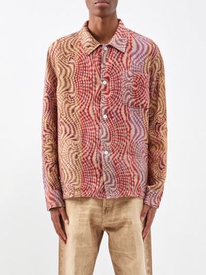 Our Legacy - Box Jazzy Hypnosis-print Linen Shirt - Mens - Red Print