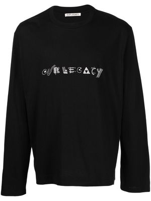 Our Legacy Box logo-embroidered cotton T-shirt - Black