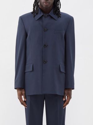 Our Legacy - Carp Single-breasted Wool Suit Jacket - Mens - Dark Blue