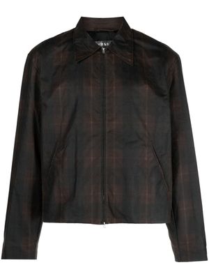OUR LEGACY check-print cotton shirt jacket - Brown