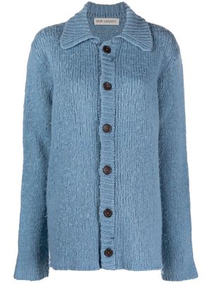 Our Legacy chunky-knit long-sleeve cardigan - Blue