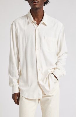 OUR LEGACY Classic Silk Button-Up Shirt in White Silk