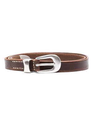 OUR LEGACY contrast-stitching leather belt - Brown