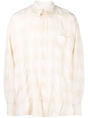 OUR LEGACY crinkled tonal check shirt - Neutrals