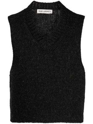 OUR LEGACY cropped knitted vest - Grey