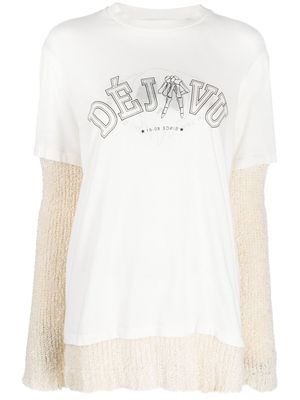 Our Legacy Deja Vu Mix-Tee layered T-shirt - White