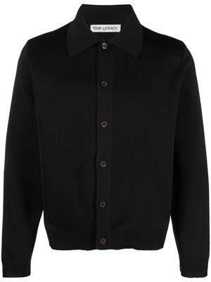 OUR LEGACY Evening polo-collar cardigan - Black