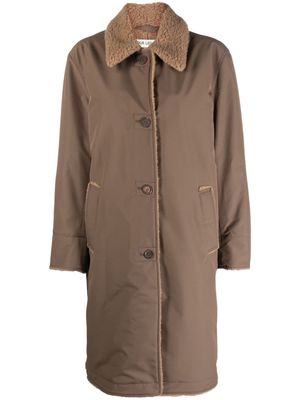 OUR LEGACY faux-shearling collar coat - Brown