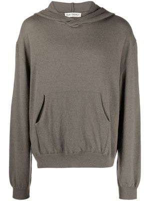 OUR LEGACY fine-knit merino wool hoodie - Grey