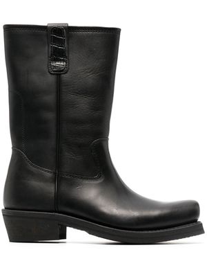 OUR LEGACY Flat-Toe leather boots - Black