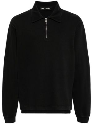 OUR LEGACY half-zip cotton sweatshirt - Black
