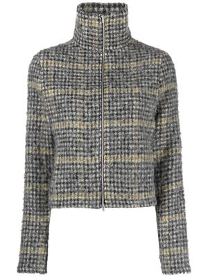OUR LEGACY houndstooth-pattern brushed-knit jacket - Grey