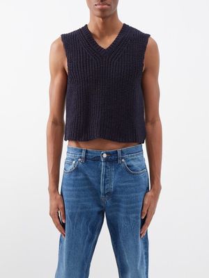 Our Legacy - Intact Ribbed-knit Cotton Tank Top - Mens - Navy
