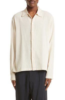 OUR LEGACY Isola Button-Up Shirt in Naturelle Sparse Panama Cotton