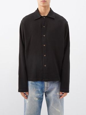 Our Legacy - Isola Knitted-cotton Shirt - Mens - Black