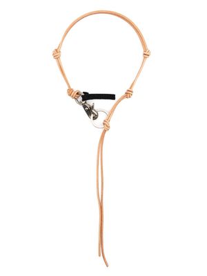 OUR LEGACY Ladon knotted leather necklace - Brown