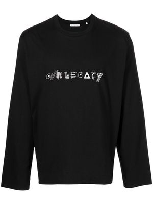 Our Legacy logo-embroidery long-sleeve T-shirt - Black