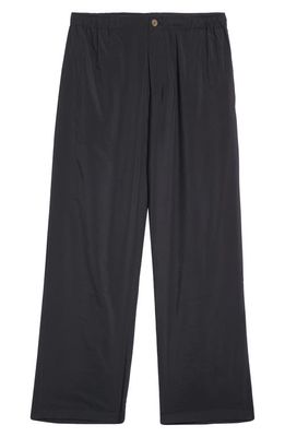 OUR LEGACY Luft Relaxed Straight Leg Trousers in Black Liquid Viscose