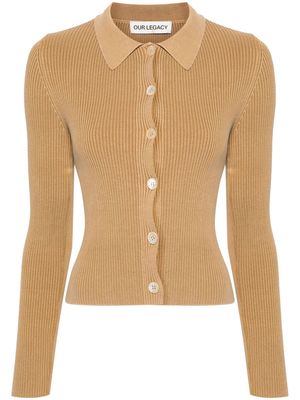 OUR LEGACY Mazzy fine ribbed cardigan - Neutrals