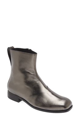 OUR LEGACY Michaelis Metallic Leather Boot in Shadow Chrome Leather