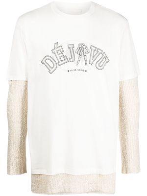 Our Legacy motif-print double layer T-shirt - White