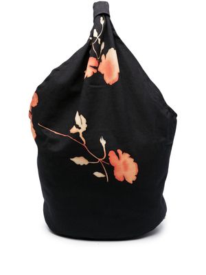 OUR LEGACY Night Flower Bouquet-print tote bag - Black