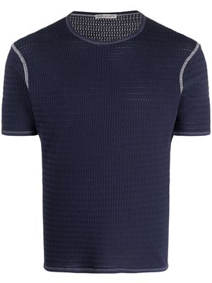 OUR LEGACY open-knit design T-shirt - Blue