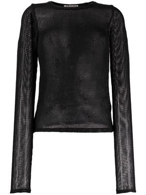 OUR LEGACY open-knit long-sleeve top - Black